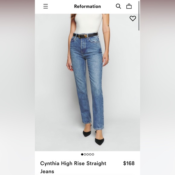 Reformation Cynthia High Rise Straight Jeans - Picture 1 of 5